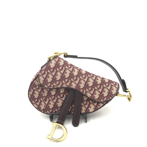 Christian Dior - Oblique Saddle Bag Burgundy Mini
