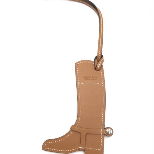 Hermès - long boot leather bag charm