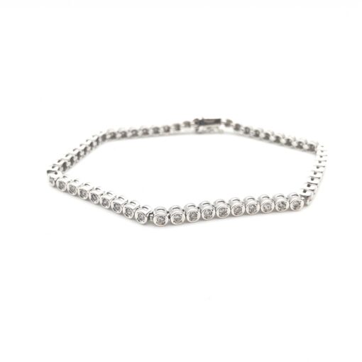No brand - Tennis bracelet, Platinum, 17cm