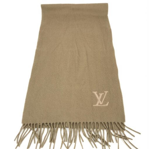 Louis Vuitton - Beige cashmere scarf with logo