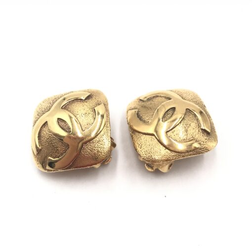 Chanel -  Coco Mark Diamond Shaped Earrings, Gold Plated