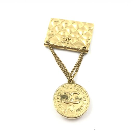 Chanel - Gold plated bag motif brooch