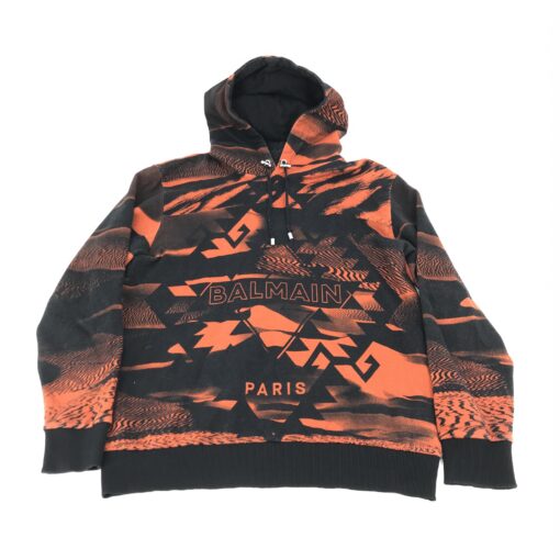 Balmain - logo-print drawstring hoodie