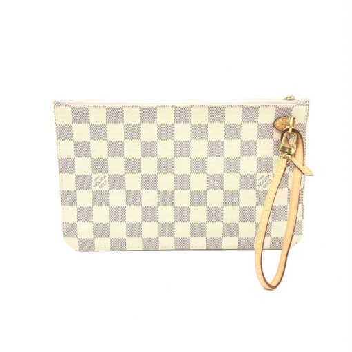 Louis Vuitton - Neverfull Pochette Damier Azur Rose Ballerine
