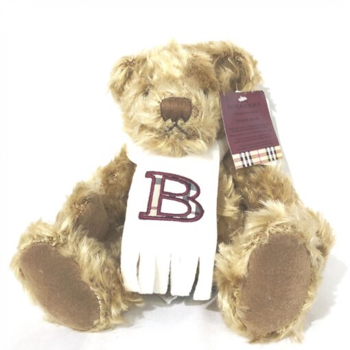 Burberry - Brown teddy bear with logo scarf
