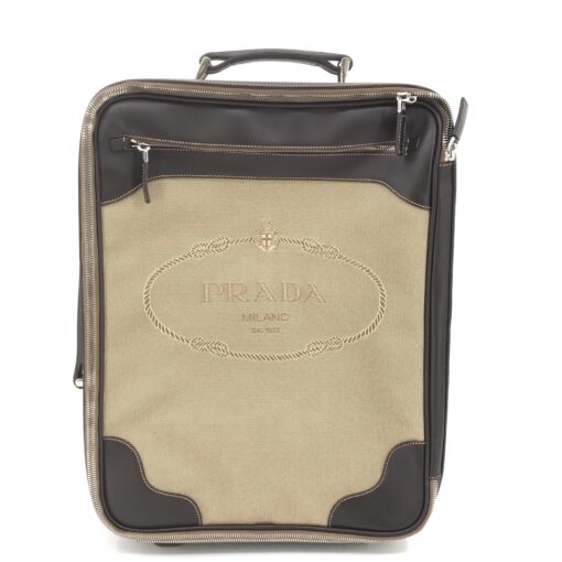 Prada - Jacquard Canvas Leather Suitcase