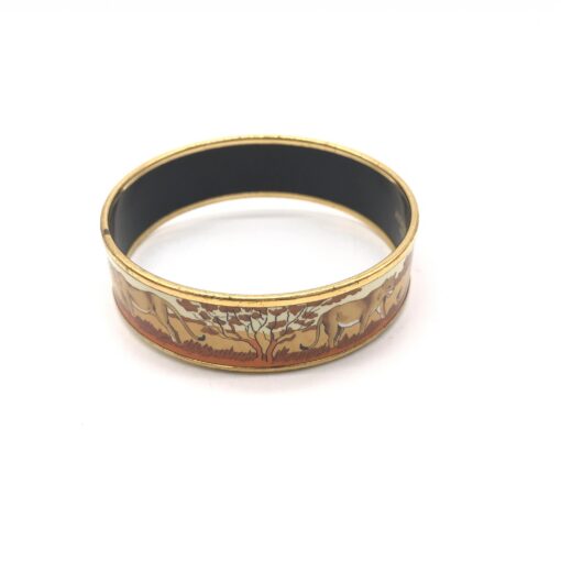 Hermès - Enamel bracelet with lion design