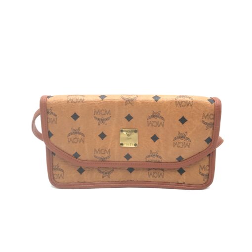 MCM - Brown Monogram Leather Clutch Bag