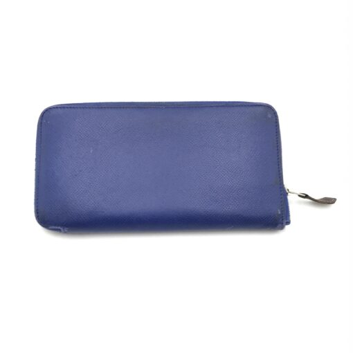 Hermès - Blue Long Zippered Leather Wallet