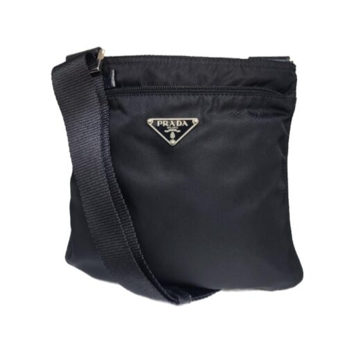 Prada - Triangle Logo Nylon Shoulder Bag Black