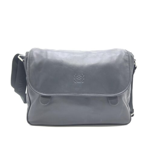 Loewe - Black Leather Messenger Bag