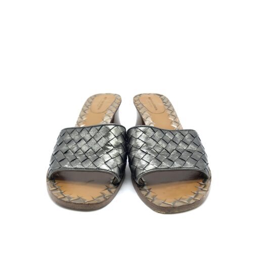 Bottega Veneta - Intrecciato Sandals in Metallic Color French Size 37