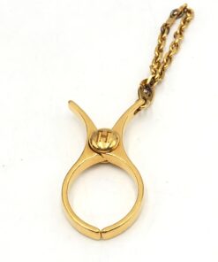 Hermès - Gold Metal Glove Holder Keychain