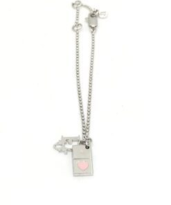 Christian Dior - Silver tone Pendant Necklace With Heart Detail