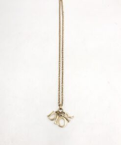 Christian Dior - Vintage Gold Plated Logo Charm Necklace