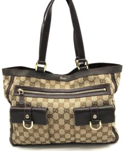 Gucci - GG Canvas Abbey Pocket Tote Brown