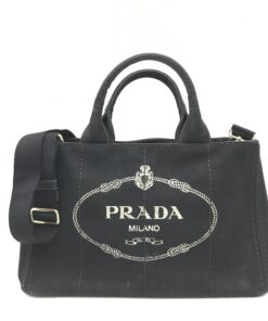 Prada - Black canvas canapa tote bag