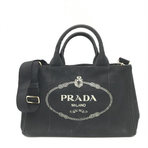 Prada - Black canvas canapa tote bag