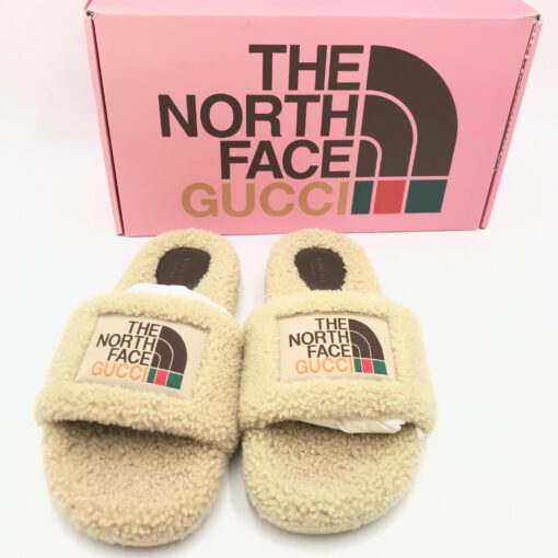 Gucci - North Face collaboration shearling slide sandals - Image 10