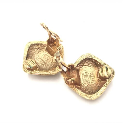 Chanel -  Coco Mark Diamond Shaped Earrings, Gold Plated - Image 10