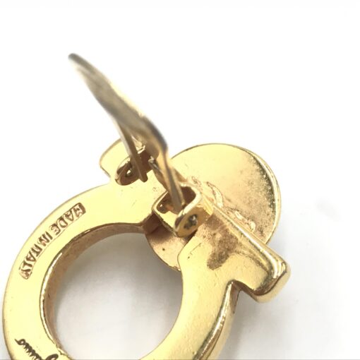 Salvatore Ferragamo - Gold plated Gancini faux pearl clip ons Earrings - Image 10