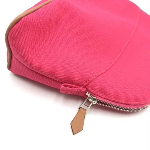 Hermès - Pink Cotton Zip Bolide Pouch - Image 10