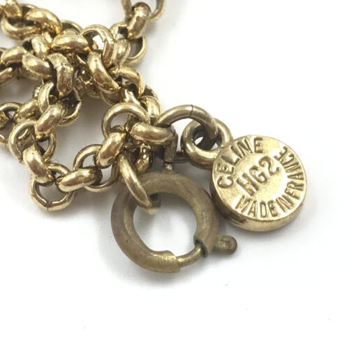Celine - Gold Plated Chain Bracelet With Logo Charm - Image 10
