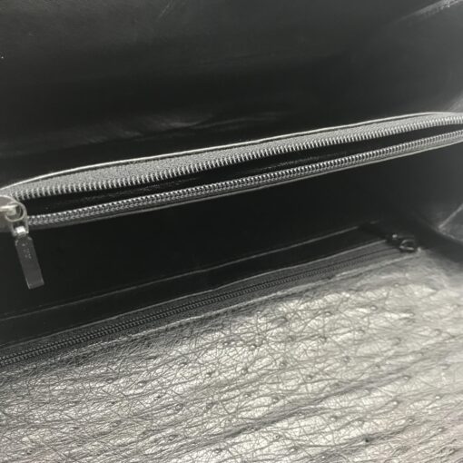 No brand - Black Ostrich Leather Bag - Image 10