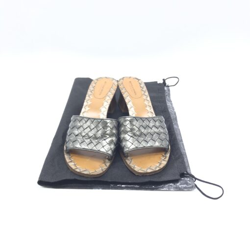 Bottega Veneta - Intrecciato Sandals in Metallic Color French Size 37 - Image 10