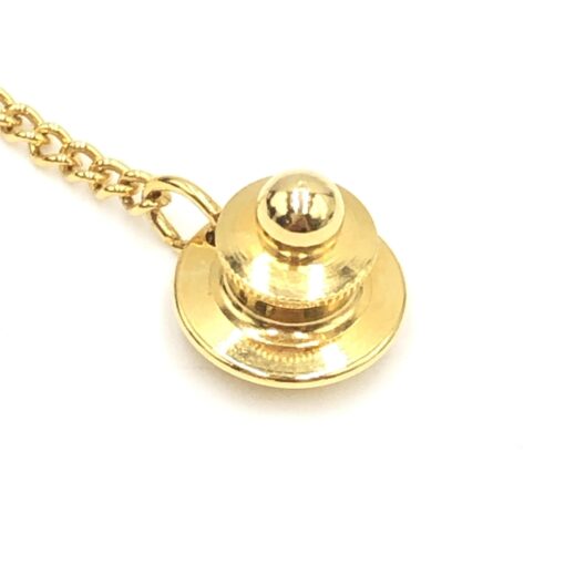 Christian Dior - Gold Tone Tie Tac With Chain - Image 10