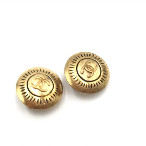 Chanel - Coco mark gold clip-on logo earrings - Image 10