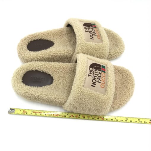 Gucci - North Face collaboration shearling slide sandals - Image 11