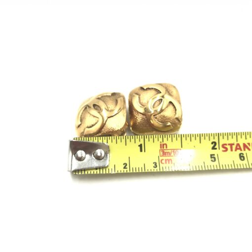 Chanel -  Coco Mark Diamond Shaped Earrings, Gold Plated - Image 11