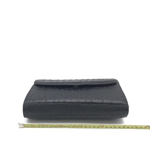 No brand - Black Ostrich Leather Bag - Image 11