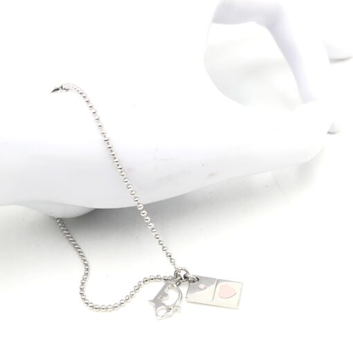 Christian Dior - Silver tone Pendant Necklace With Heart Detail - Image 11