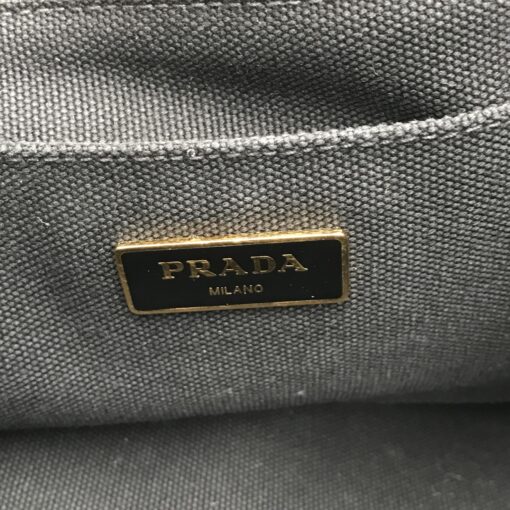 Prada - Black canvas canapa tote bag - Image 11