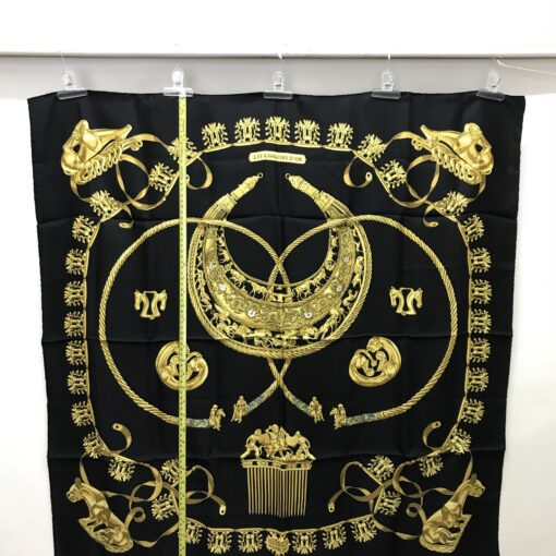 Hermès - Les Cavaliers d'Or black silk scarf - Image 11