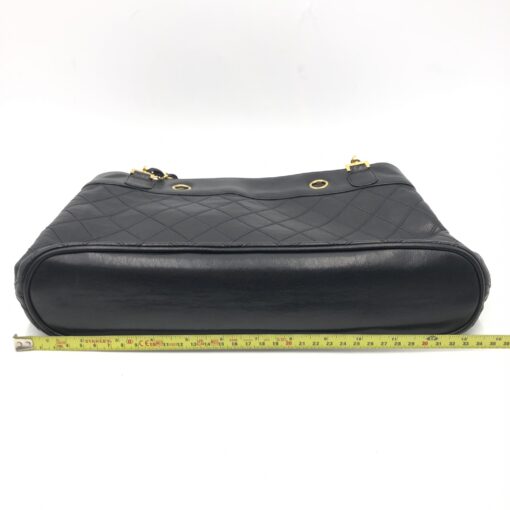 Chanel - Black quilted lambskin shoulder tote - Image 11