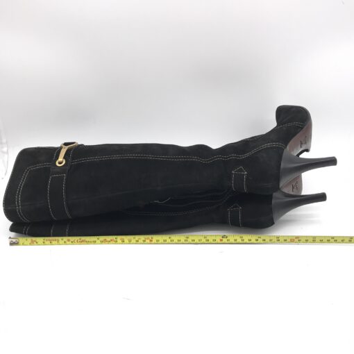 Louis Vuitton - Black Suede Leather High Heel Boots - Image 11