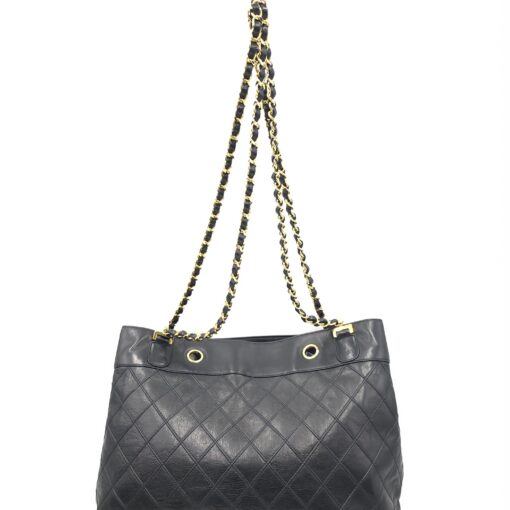 Chanel - Black quilted lambskin shoulder tote - Image 2