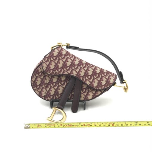 Christian Dior - Oblique Saddle Bag Burgundy Mini - Image 2