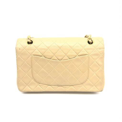 Chanel - Beige Lambskin W Flap Chain Shoulder Bag - Image 2