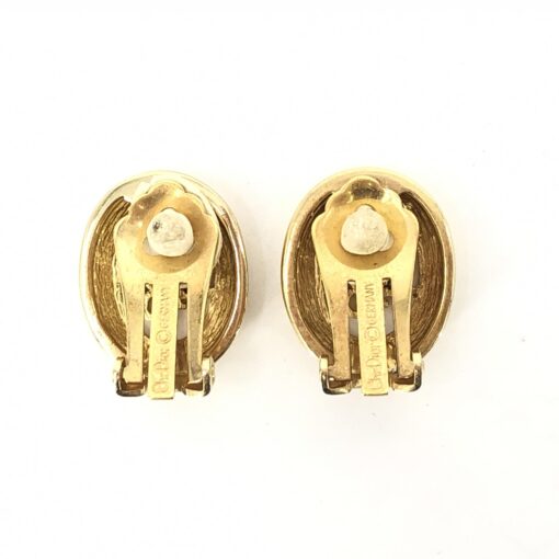 Christian Dior - gold tone logo clip-on earrings - Image 2