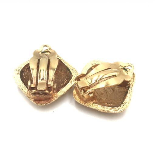 Chanel -  Coco Mark Diamond Shaped Earrings, Gold Plated - Image 2