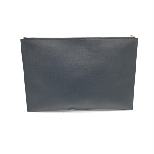 Yves Saint Laurent - Black leather zip portfolio clutch - Image 2