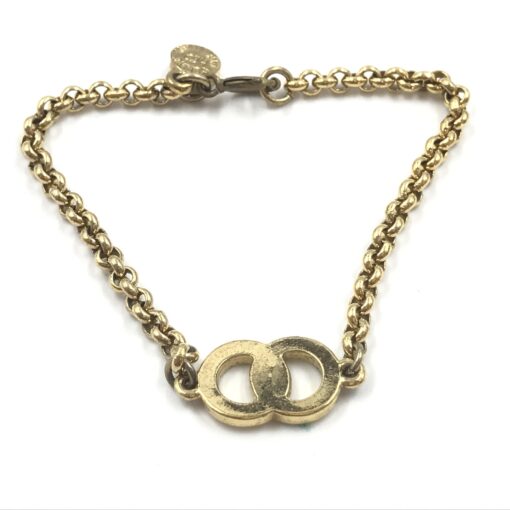 Celine - Gold Plated Chain Bracelet With Logo Charm - Image 2