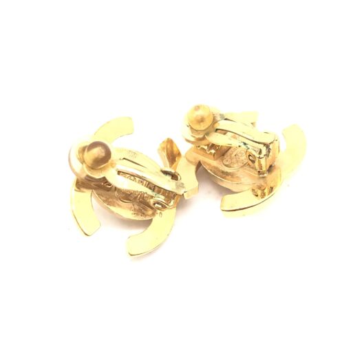 Chanel - Gold PLated CC Turnlock Clip-On Earrings - Image 2