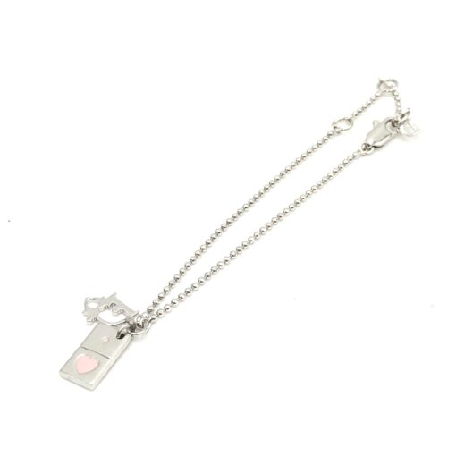 Christian Dior - Silver tone Pendant Necklace With Heart Detail - Image 2
