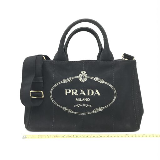 Prada - Black canvas canapa tote bag - Image 2