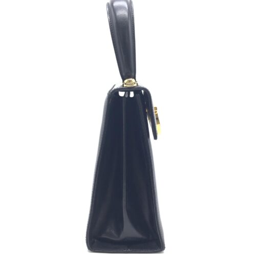 Salvatore Ferragamo - Black Leather Gancini Top Handle Handbag - Image 2